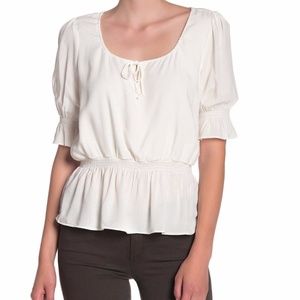 Socialite smocked Peasant blouse